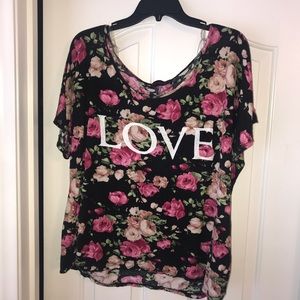 Floral Print Love T-shirt